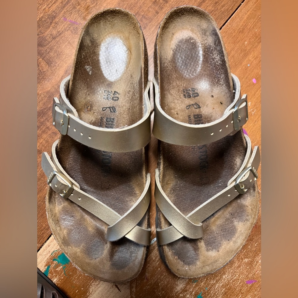 Gold Birkenstock Mayari Sandals